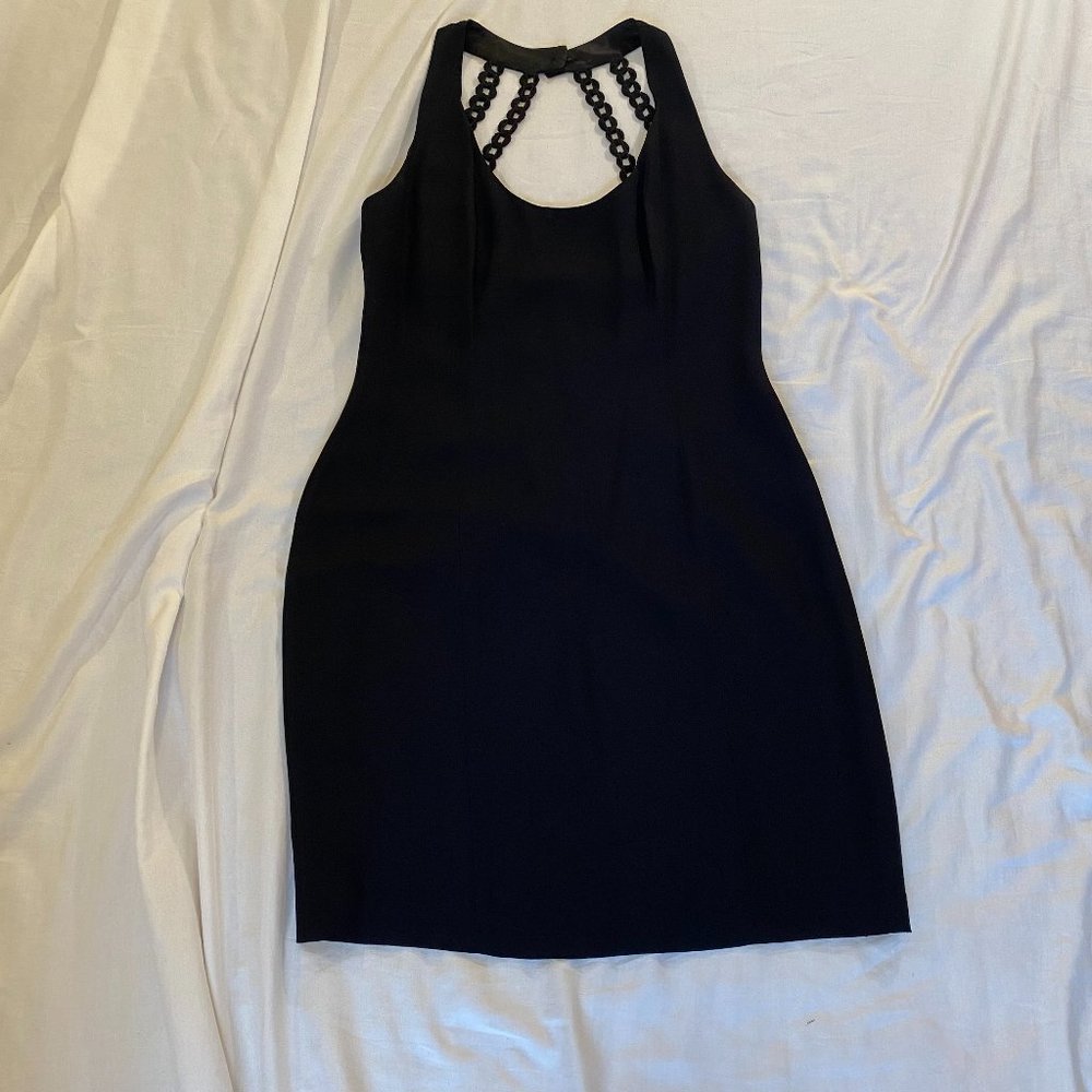 Donna Ricco New York Little Black Dress, Halter Top w/Exposed Back, Size 12